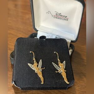 Disney Tinker Bell Gold Tone Earrings